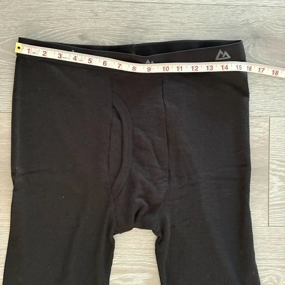 Mountain Ridge Mens Black Soft Cozy Winter Warm Thermal Base Layer Pants Size L